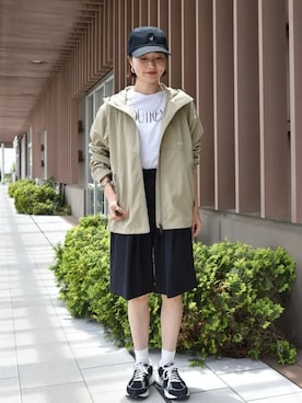 「SHIPS（シップス）のアイテム（帽子）」を使った、堀江さん（レディース・160cm）の夏コーディネート