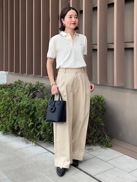 「SHIPS（シップス）のアイテム（パンツ）」を使った、堀江さん（レディース・160cm）の春コーディネート