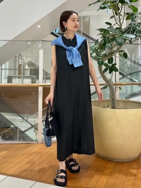 「SHIPS（シップス）のアイテム（ワンピース/ドレス）」を使った、堀江さん（レディース・160cm）の夏コーディネート