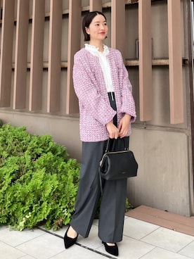 「SHIPS（シップス）のアイテム（その他パンツ）」を使った、堀江さん（レディース・160cm）の秋コーディネート