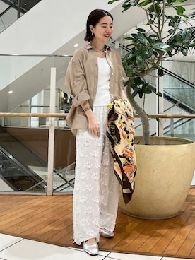 「オーバーシャツ」｜堀江さん（レディース・160cm）の春コーディネート