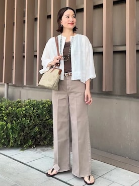 「A VACATION（アヴァケーション）のアイテム」を使った、堀江さん（レディース・160cm）の春コーディネート