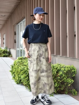 「SHIPS（シップス）のアイテム（帽子）」を使った、堀江さん（レディース・160cm）の夏コーディネート