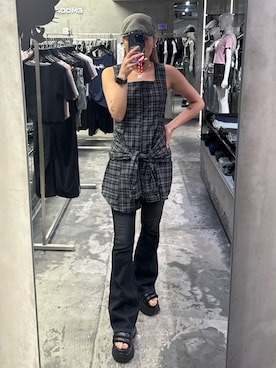 「ハイウェストデニム」｜新井舞さん（レディース・160cm）の夏コーディネート