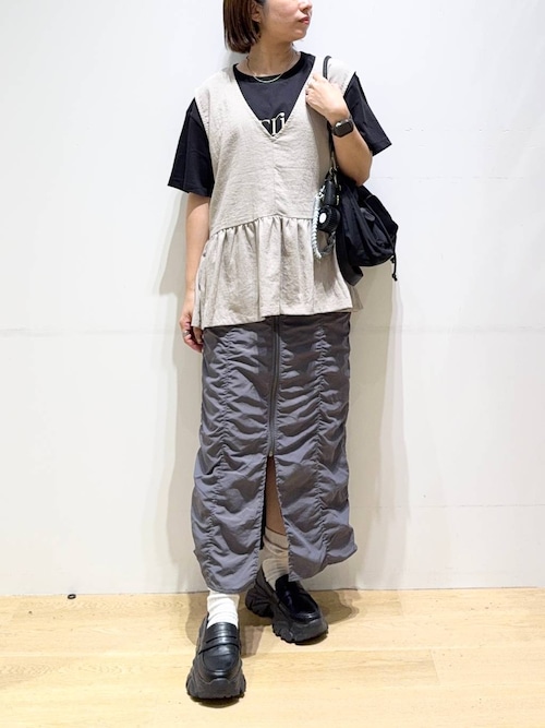 セール】フロントZIPギャザースカート/147679（スカート）｜LAKOLE