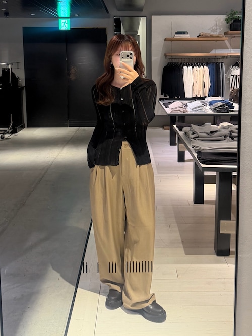 美脚2タックワイドパンツ