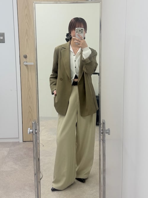 ワンタックワイドスラックス