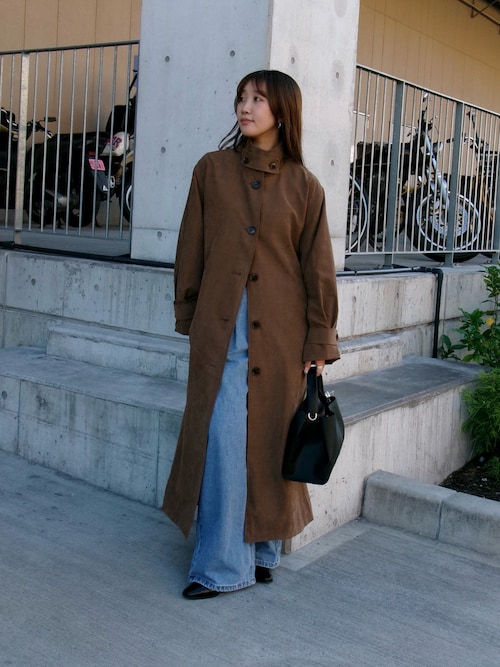 ピーチロングトレンチコート