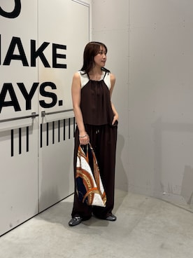 「アイテム（バンダナ/スカーフ）」を使った、miokoさん（レディース・158cm）の夏コーディネート