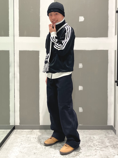 adidas カーゴジャージパンツ ブラック/ホワイト アディダス