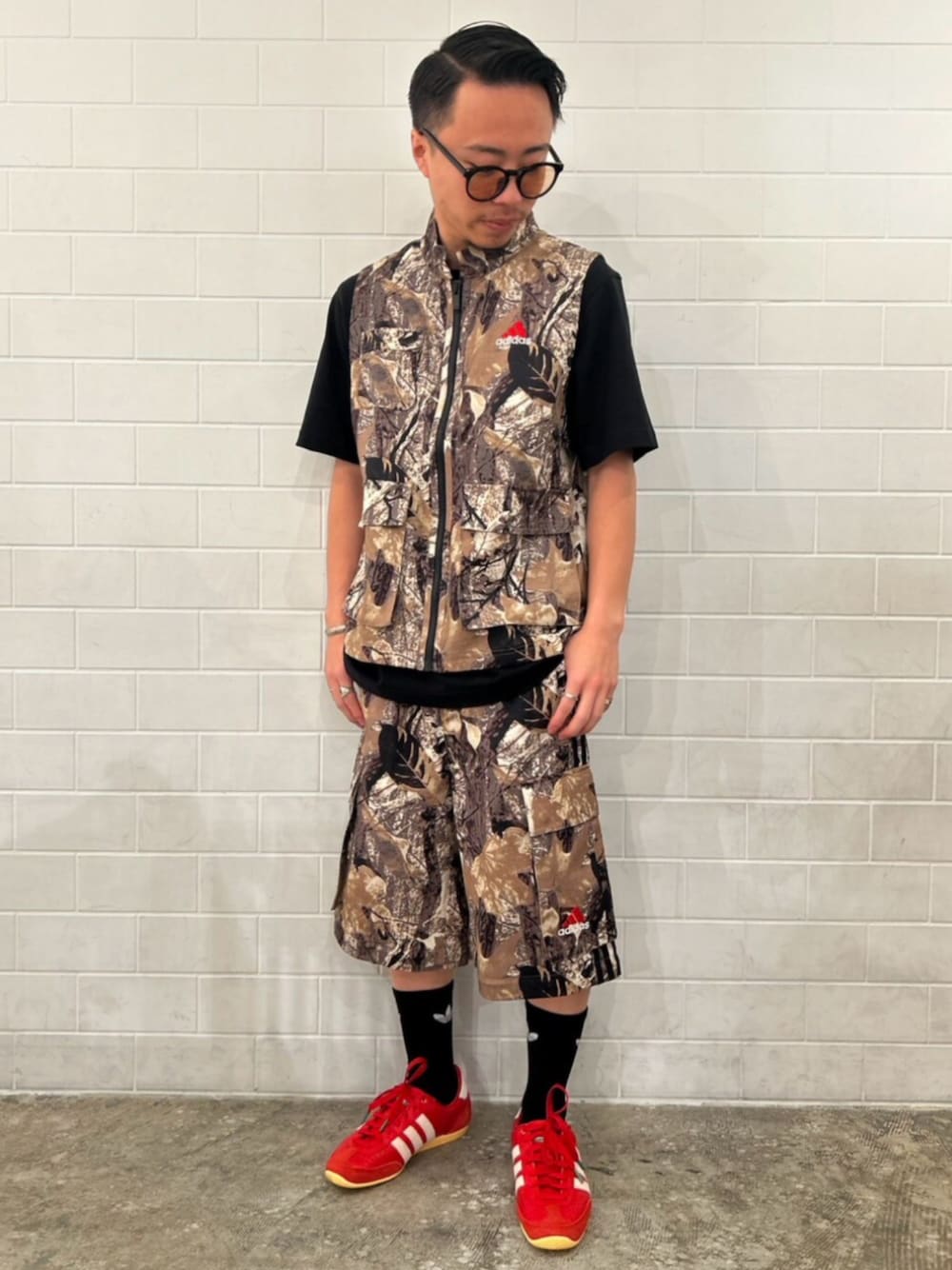 00s☆アディダス 迷彩ジャケット＆カーゴパンツセットアップ デジカモ