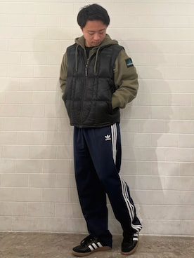 「adidas originals」｜「アイテム（ジャケット/アウター）」を使った、KRさん（メンズ・163cm）の冬コーディネート