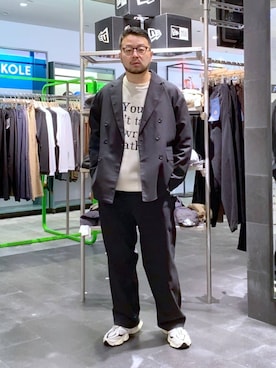 「アイテム（ニット/セーター）」を使った、じゃぱあきさん（メンズ・173cm・40代）の秋コーディネート