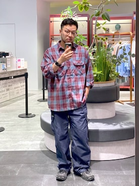 「RAGEBLUE（レイジブルー）のアイテム（カーゴパンツ）」を使った、じゃぱあきさん（メンズ・173cm）の秋コーディネート