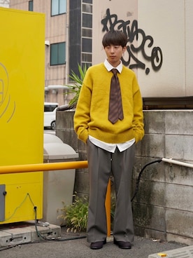 「tk.TAKEO KIKUCHI（ティーケータケオキクチ）のアイテム（その他パンツ）」を使った、haruhi88さん（メンズ・172cm）の秋コーディネート
