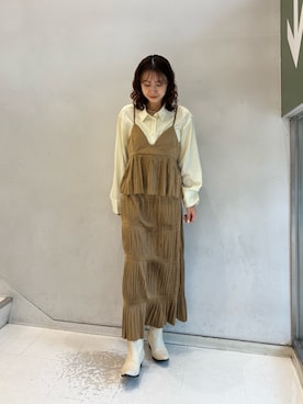 「ベロア」｜「アイテム（ワンピース/ドレス）」を使った、ひらのさん（レディース・166cm）の秋コーディネート