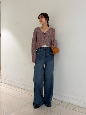 「KBF（ケイビーエフ）のアイテム（ショルダーバッグ）」を使った、ひらのさん（レディース・166cm）の秋コーディネート