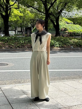 「KBF（ケイビーエフ）のアイテム（パンツ）」を使った、ひらのさん（レディース・167cm）の春コーディネート