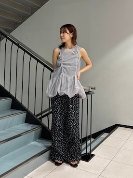 「アイテム（チュニック）」を使った、ゆいさん（レディース・166cm）の夏コーディネート