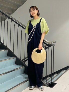 「イエベ」｜「アイテム（サロペット/オーバーオール）」を使った、ゆいさん（レディース・166cm）の春コーディネート