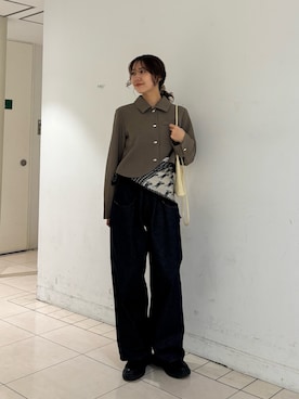 「アイテム（バンダナ/スカーフ）」を使った、ひらのさん（レディース・166cm）の秋コーディネート