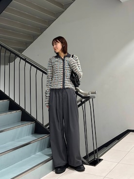 「KBF（ケイビーエフ）のアイテム（スラックス）」を使った、ひらのさん（レディース・166cm）の冬コーディネート