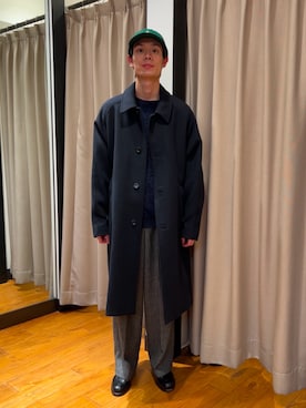 「アイテム（ステンカラーコート）」を使った、yusakuさん（メンズ・170cm）の秋コーディネート