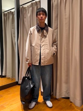 「Barbour（バブアー）のアイテム（ナイロンジャケット）」を使った、yusakuさん（メンズ・170cm）の冬コーディネート