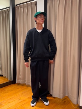 「アイテム（スリッポン）」を使った、yusakuさん（メンズ・170cm）の秋コーディネート