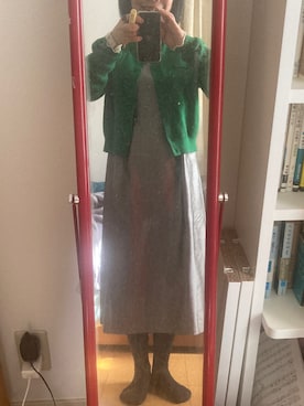 「アイテム（ワンピース/ドレス、シルバー系）」を使った、円さん（レディース・149cm）の冬コーディネート