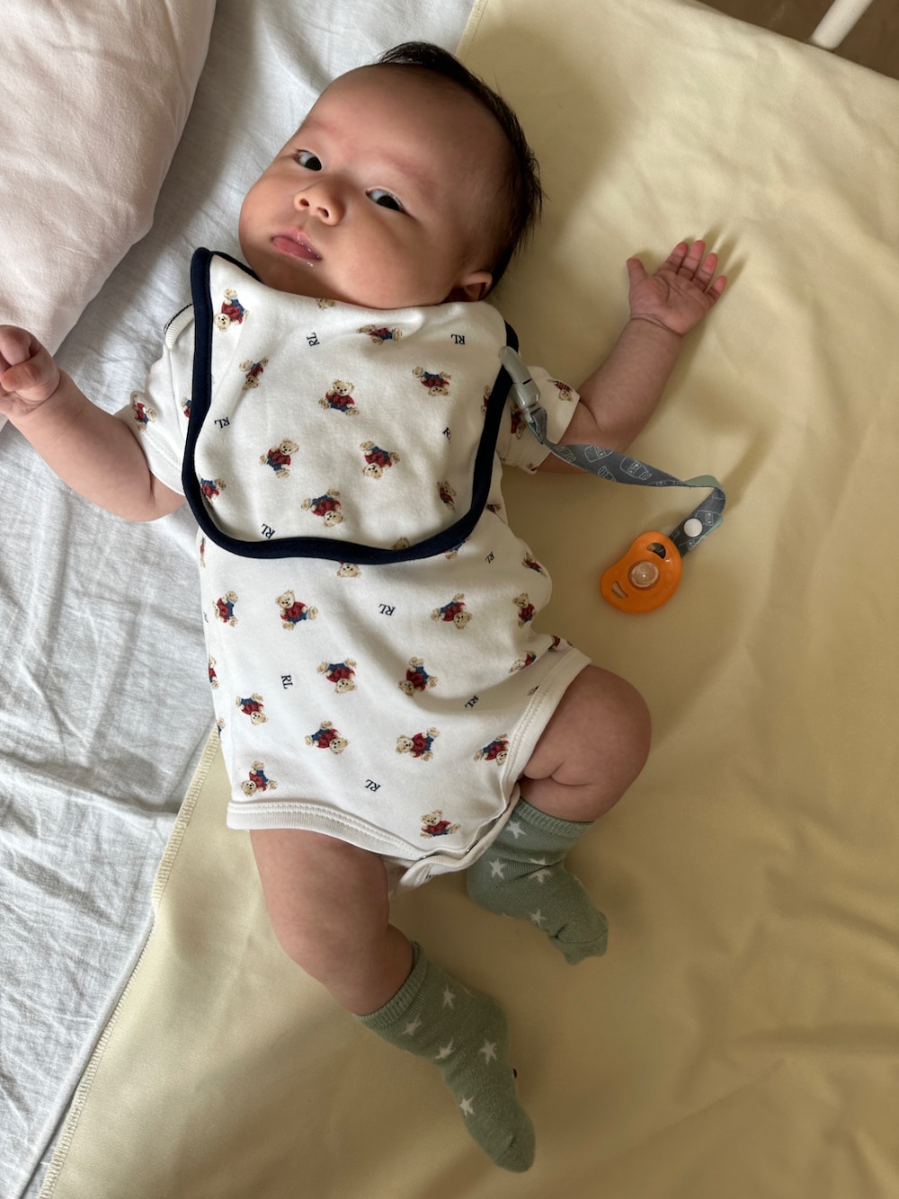 「このスタイルがお気に入り、男の子コーデ、おさがりコーデ」｜「RALPH LAURENのアイテム（ロンパース、ホワイト系）」を使った、haruasa さん（キッズ・80cm）の夏コーディネートの1枚目の写真