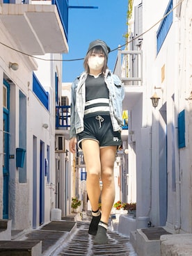 「アイテム（デニムジャケット）」を使った、さくら🌸さん（レディース・168cm）の秋コーディネート