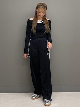 「スリーストライプス」｜KMさん（レディース・154cm）の夏コーディネート
