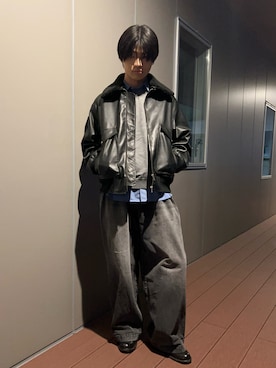 「CALLNE（カルネ）のアイテム」を使った、ゆまさん（メンズ・172cm）の冬コーディネート