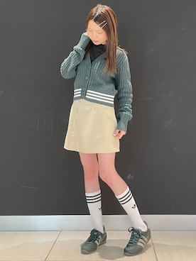 「アディダスオリジナルス」｜「アイテム（カーディガン/ボレロ）」を使った、IRさん（レディース・150cm）の秋コーディネート