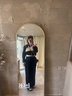 「CIAOPANIC TYPY（チャオパニックティピー）の【UNISEX】タックボリュームワイドスラックス/アソート素材/13色展開（スラックス、ブルー系）」を使った、maomaoさん（レディース・161cm）の春コーディネート