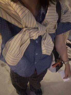 「INTER FACTORY（インターファクトリー）のアイテム（スラックス）」を使った、maomaoさん（レディース・161cm）の夏コーディネート