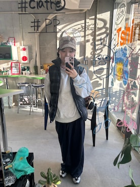 「アイテム（スウェット）」を使った、maomaoさん（レディース・161cm）の秋コーディネート