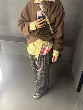 「INTER FACTORY（インターファクトリー）のアイテム（スラックス）」を使った、maomaoさん（レディース・161cm）の秋コーディネート