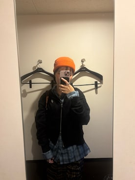 「アイテム（ニットキャップ/ビーニー）」を使った、maomaoさん（レディース・161cm）の冬コーディネート