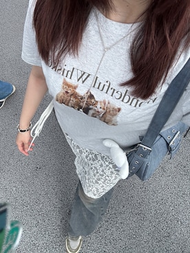 「GU（ジーユー）のアイテム（ネックレス）」を使った、lunaさん（レディース・166cm）の秋コーディネート