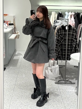 「アイテム（ステンカラーコート）」を使った、ひなさん（レディース・163cm）の秋コーディネート