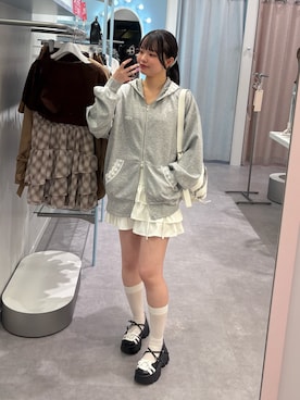 「アイテム（パーカー）」を使った、ひなさん（レディース・163cm）の夏コーディネート