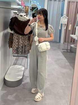 「アイテム（スウェットパンツ）」を使った、ひなさん（レディース・163cm）の夏コーディネート