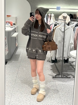 「アイテム（ニットキャップ/ビーニー）」を使った、ひなさん（レディース・163cm）の秋コーディネート