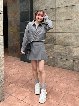 「one after another NICE CLAUP（ワンアフターアナザーナイスクラップ）のアイテム（ブルゾン）」を使った、ひなさん（レディース・162cm）の春コーディネート