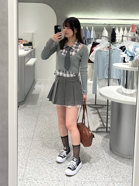 「アイテム（ボストンバッグ）」を使った、ひなさん（レディース・163cm）の秋コーディネート
