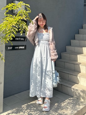 「OLIVE des OLIVE（オリーブデオリーブ）のアイテム（ジャケット/アウター）」を使った、ひなさん（レディース・163cm）の春コーディネート