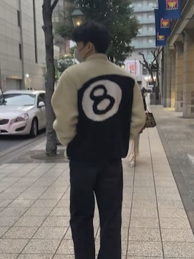 「STUSSY（ステューシー）のアイテム（ブルゾン）」を使った、kiichiさん（メンズ・178cm）の春コーディネート