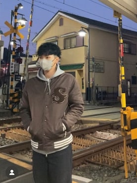 「ストリートファッション」｜「アイテム（スタジャン）」を使った、kiichiさん（メンズ・178cm）の春コーディネート